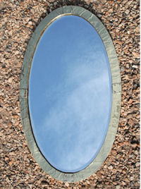 Brass Framed Oval Mirror   M100